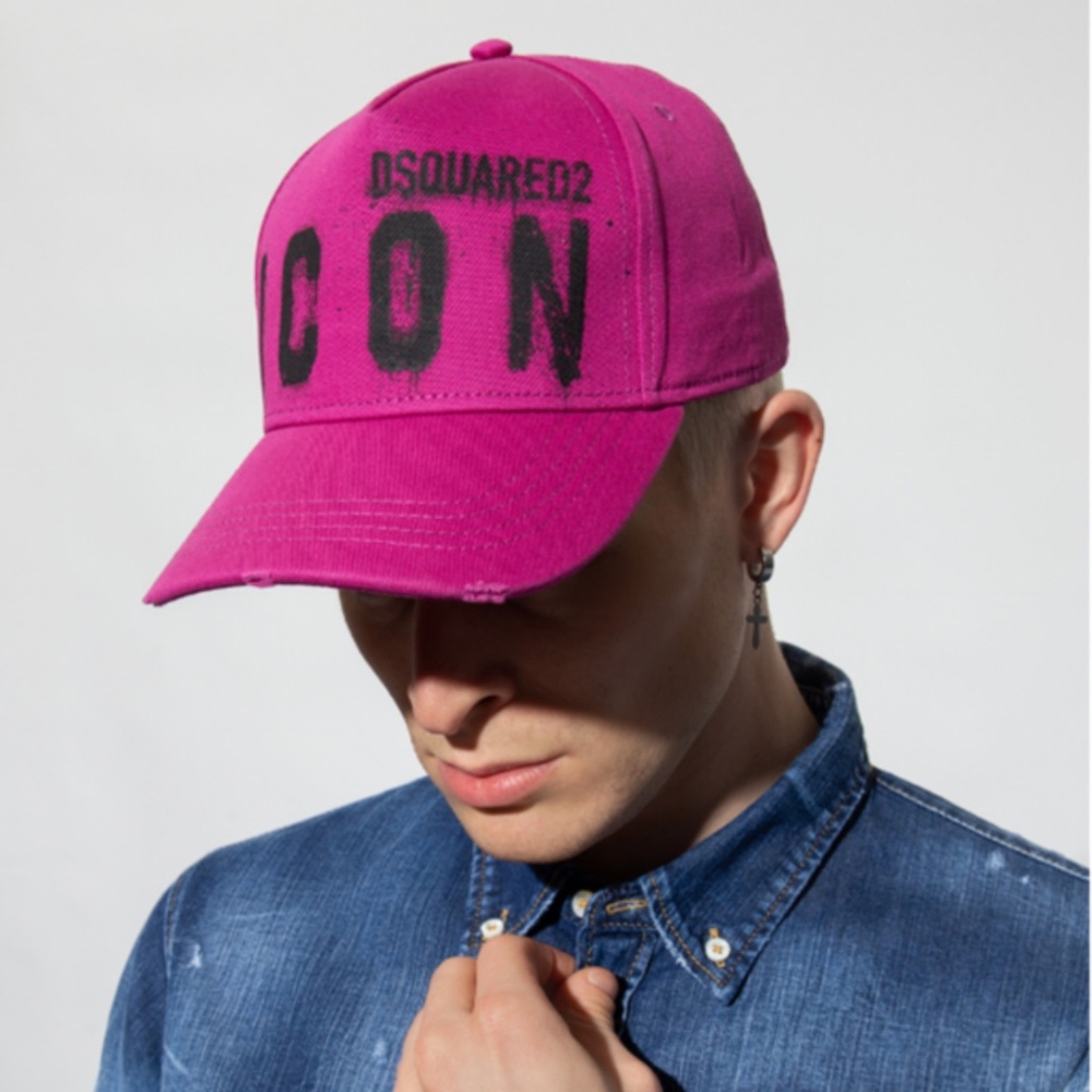 Dsquared2 Be Icon Spray Paint Baseball Cap Trucker Hat